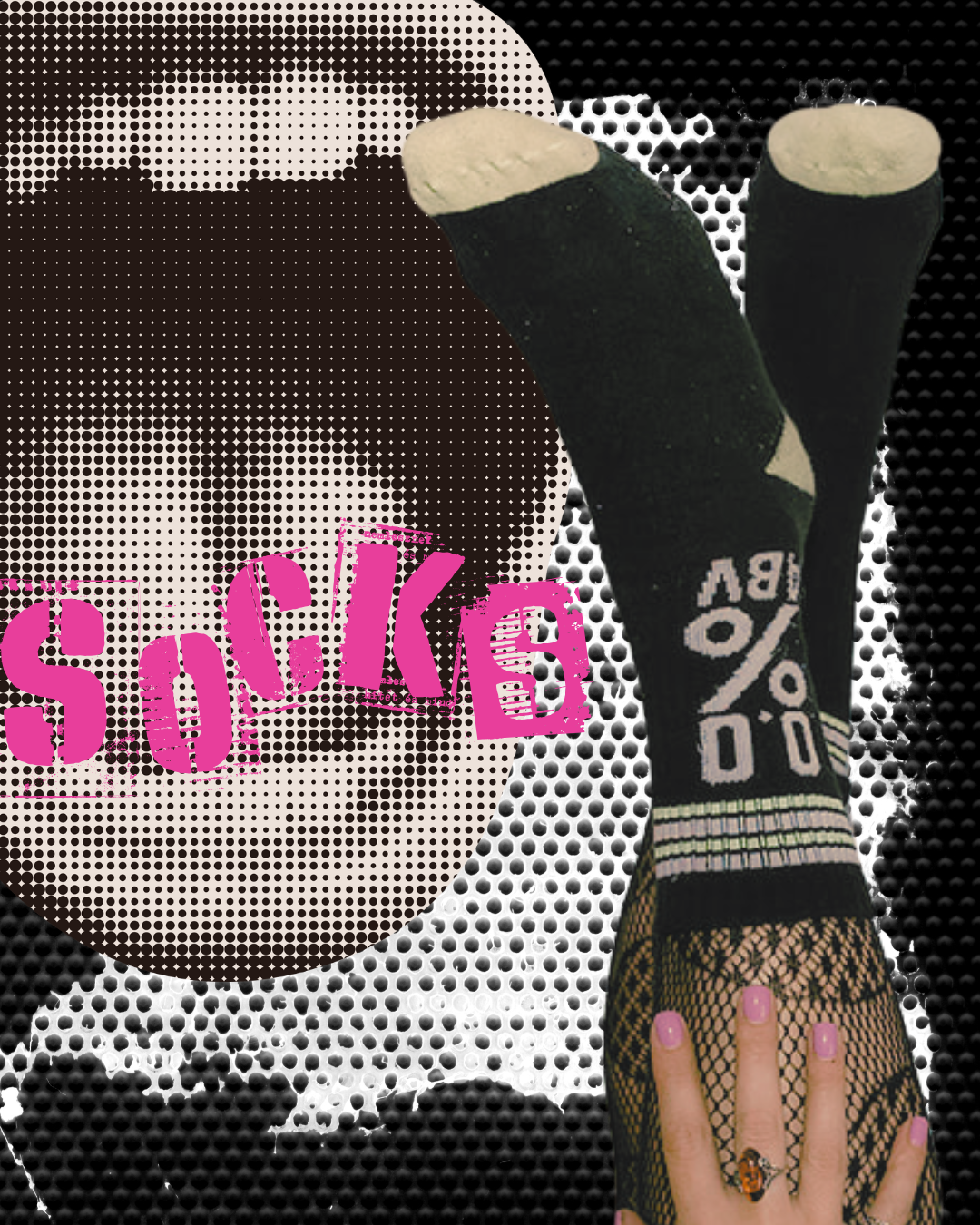 Black socks with the wording 0.0% ABV in white