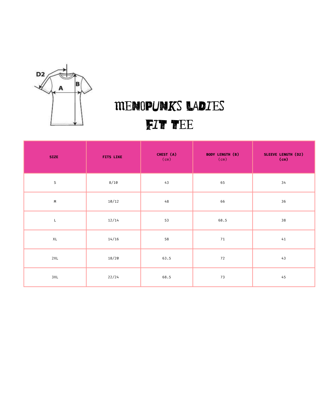 MENOPUNKS Ladies Fit T Shirt