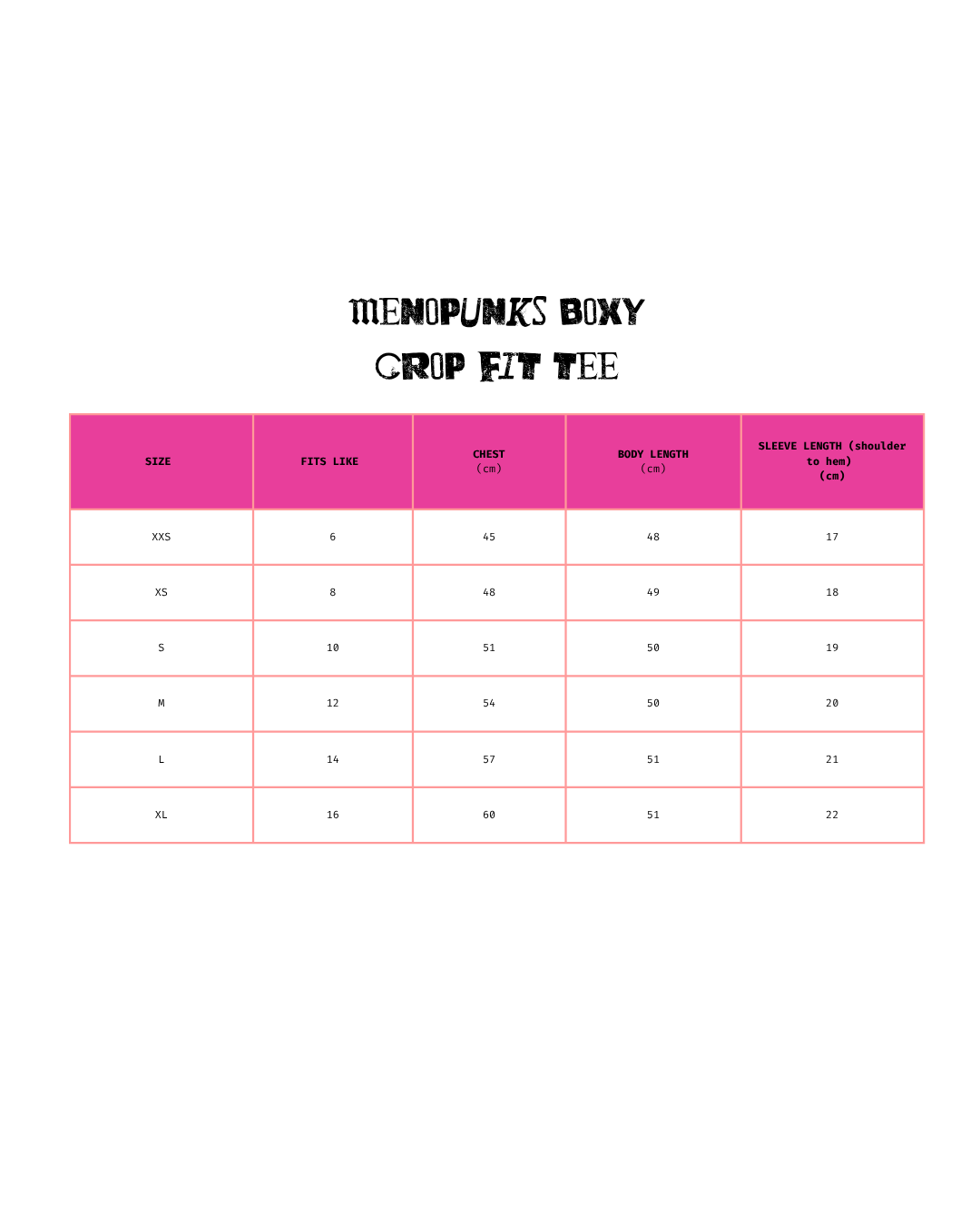 MENOPUNKS Boxy Cropped T Shirt