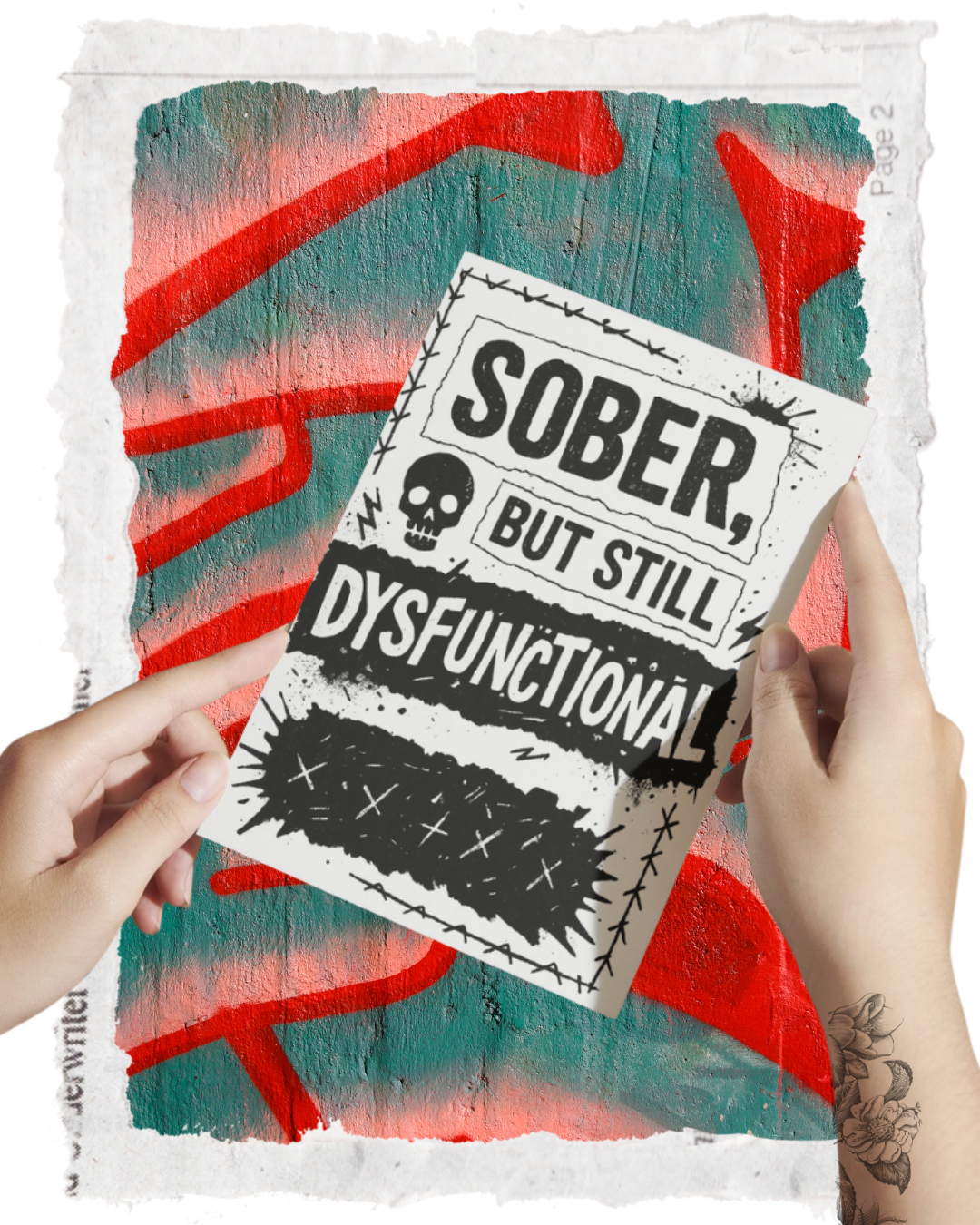 Sober But Still Dysfunctional Skull Card